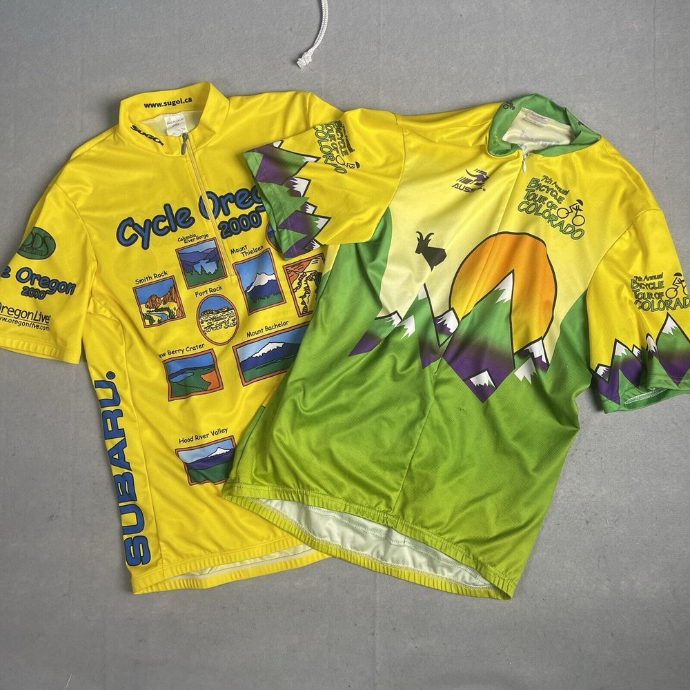Lot (2) Bicycle Shirts Sugio/Aussie Oregon Vintage Men XL 2000s‎